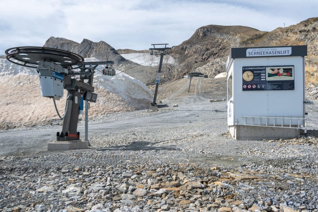 Gletscher im Sommer - Schilift